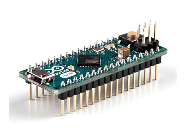 Arduino Micro是与Adafruit合同开发的基于ATmega32u4的微控制器。Arduino Micro有20个数字输入/输出引脚(其中7个引脚可用作PWM输出,12个引脚用作模拟输入)、一个16 MHz晶体振荡器、一个微型USB连接器、一个ICSP Header和一个复位按钮。Arduino Micro含有支持微控制器所需的一切;只需利用微型USB电缆将其连接到计算机即可启动。其外形使之很容易放置在面包板上。 Micro与Arduino Leonardo类似:ATmega32u4内置USB
