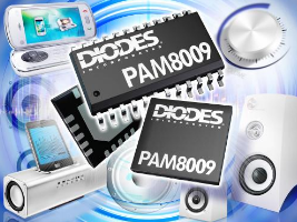 Diodes推出3W立体声D类音频放大器和AB类耳机驱动器PAM8009
